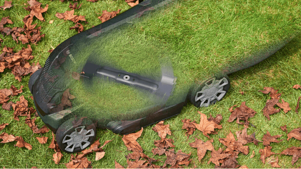 Kosiarka akumulatorowa BOSCH AdvancedRotak 36-660 06008B9606 nóż LeafCollect wyprofilowane noże kształtowanie krawędzi tnących szerokość robocza do 40 cm wysokość w zakresie od 25 do 80