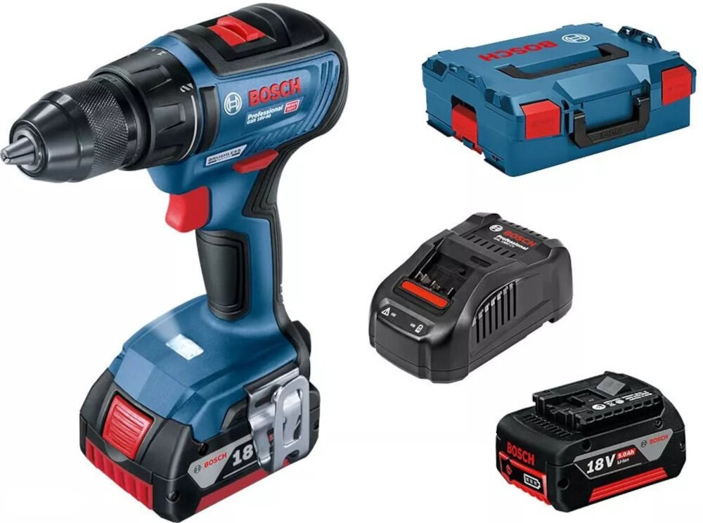 Wiertarko-wkrętarka Bosch GSR 18V-50 Professional dwa akumulatory moment obrotowy Flexible Power System