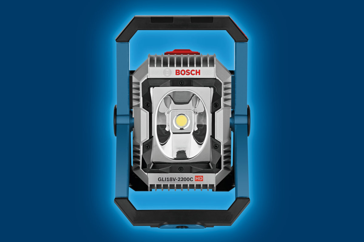 LAMPA WARSZTATOWA BOSCH PROFESSIONAL GLI 18V-2200 C akumulator bezprzewodowe pojemność czas ładowanie