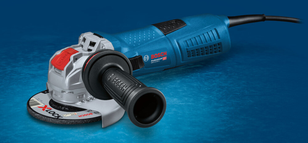 Szlifierka kątowa BOSCH Professional GWX 13-125 S 06017B6002 wbudowany system zapobiegania przypadkowemu wlaczeniu technologia zabezpieczenia przed przeciazeniem