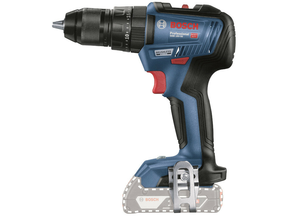 Wiertarko-wkrętarka Bosch GSB 18V-50 solidne niezawodne ergonomiczny uchwyt