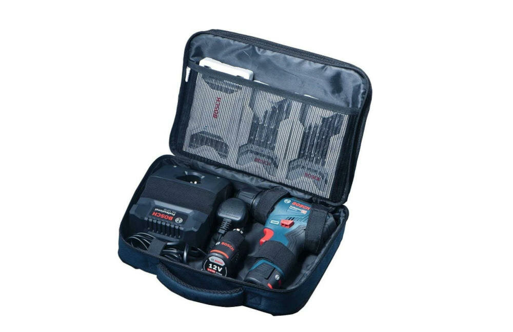 BOSCH Professional GSB 12V-30 06019G9101 ergonomia praca gumowana rękojeść dioda led przełącznik obroty