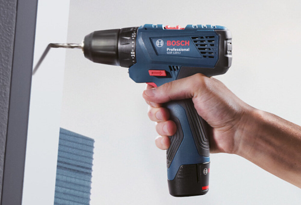 Wiertarko-wkrętarka Bosch GSR 120 LI dwa akumulatory maksymalny moment obrotowy system Flexible Power