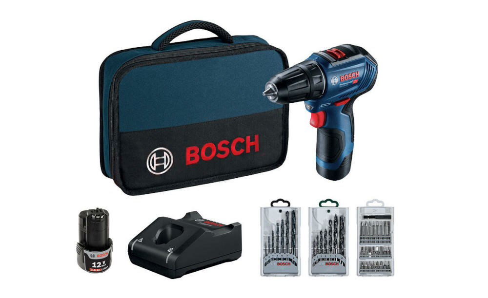 BOSCH GSR 12V-30 06019G9001 zestaw akumulatory ładowarka walizka zestaw instrukcja gwarancja