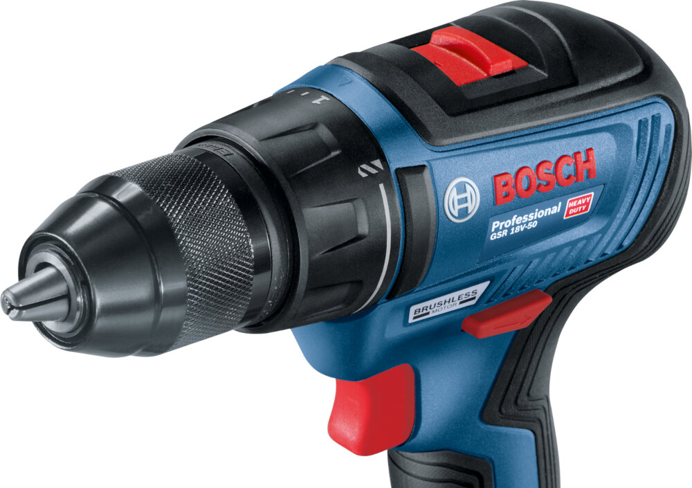 Wiertarko-wkrętarka Bosch GSR 18V-50 Professional 2-bigowa przekładnia możliwość regulacji sprzęgła oświetlenie LED