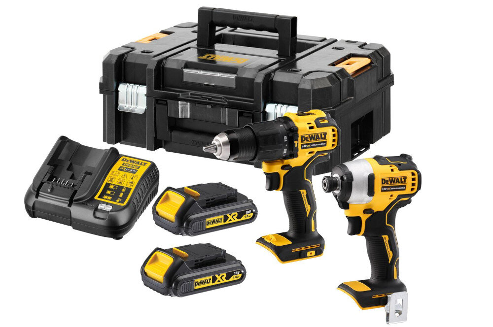 Zestaw Combo DEWALT DCK2062M2T-QW w zestawie wiertarko-wkrętarka DCD709 zakrętarka udarowa DCF809 dwa akumulatory walizka transportowa ładowarka instrukcja obsługi w języku polskim karta gwarancyjna