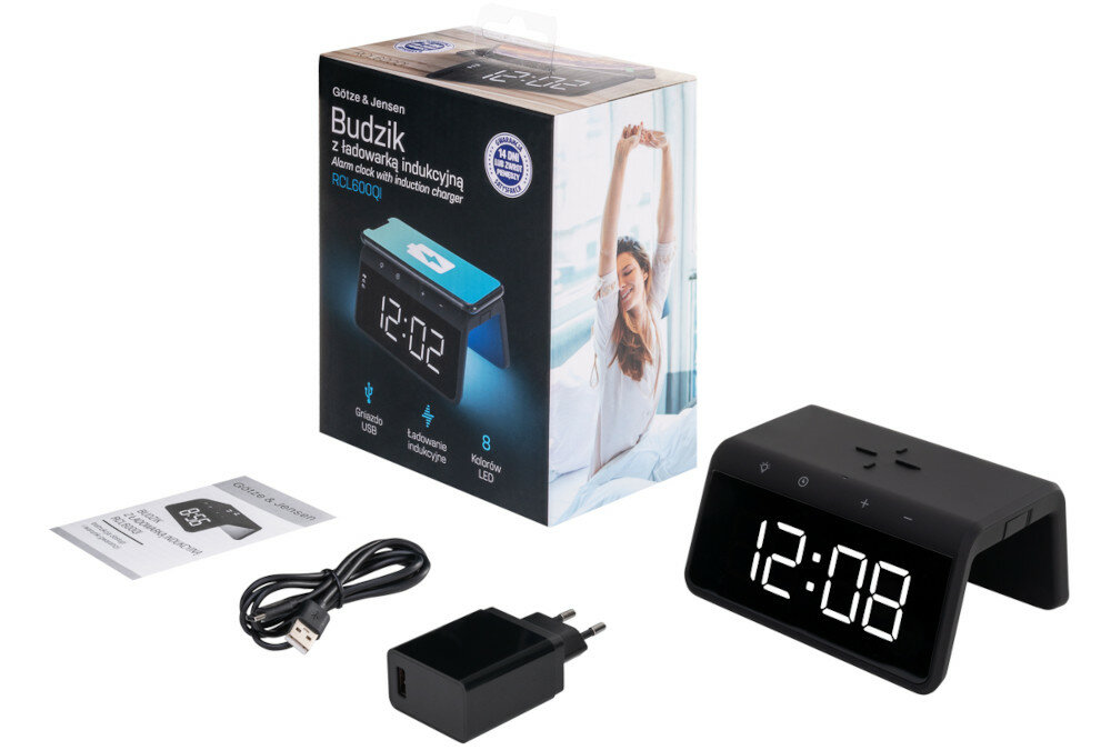 Budzik GÖTZE & JENSEN RCL600QI - zestaw zawartos opakowania