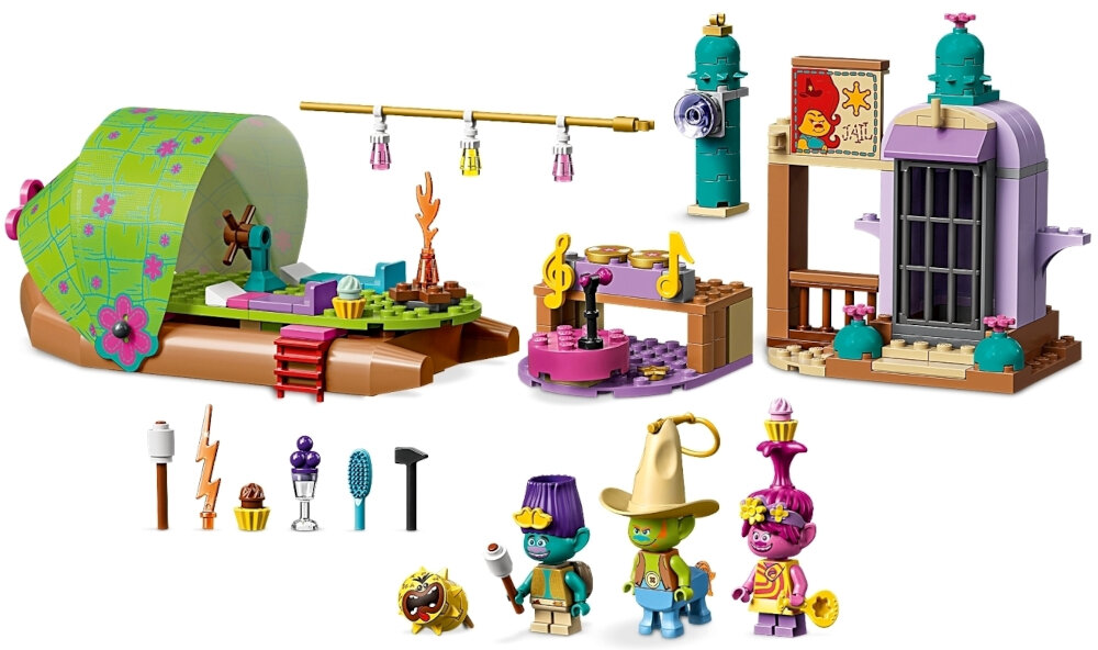 LEGO Trolls World Tour Pustkowie i przygoda na tratwie 41253 klocki LEGO wysoka jakość wykonania elementy LEGO poddawane są specjalistycznym testom wytrzymałościowym solidnie przebadane spełniają najwyższe standardy bezpieczeństwa