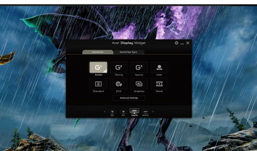 Monitor ACER Nitro VG280K - Display Widget