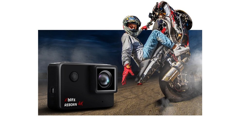 Kamera sportowa XBLITZ Reborn 4k jakość obraz rozdzielczość wi-fi full HD SLOW MOTIONS