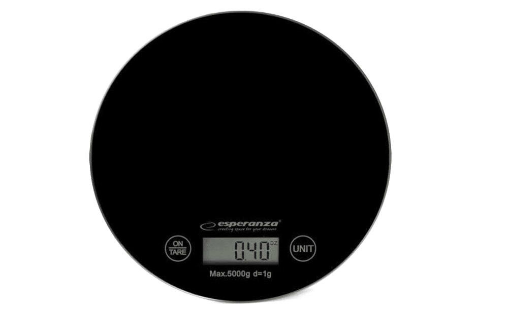 ESPERANZA-EKS003K waga wyświetlacz czytelny lcd funkcja tara wskaźnik słaba bateria kilogram gram uncja funt proste wygodne korzystanie zasilanie bateria