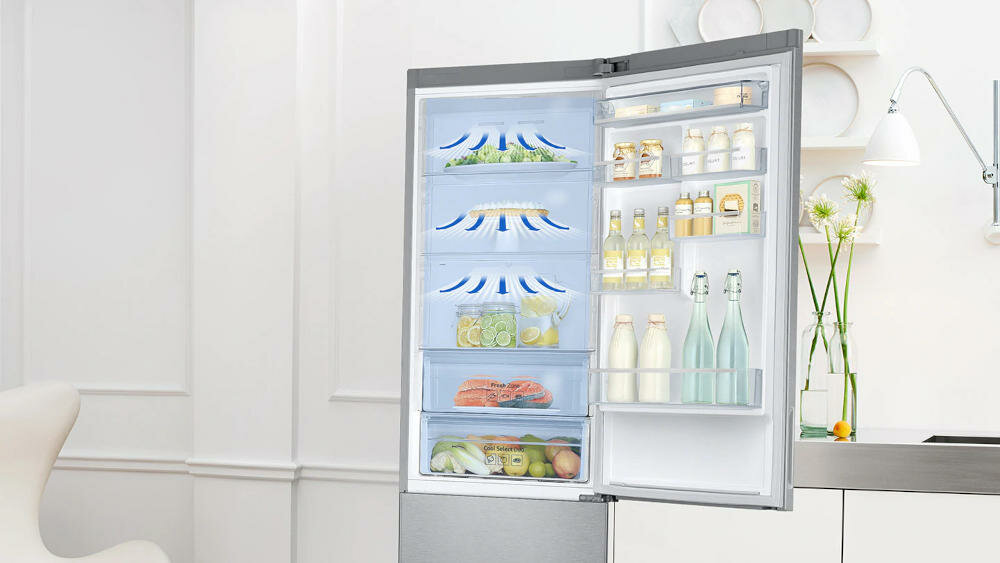 SAMSUNG-RB37J5000EF chłodziarka zamrażarka lodówka all around cooling powietrze obieg chłodzenie