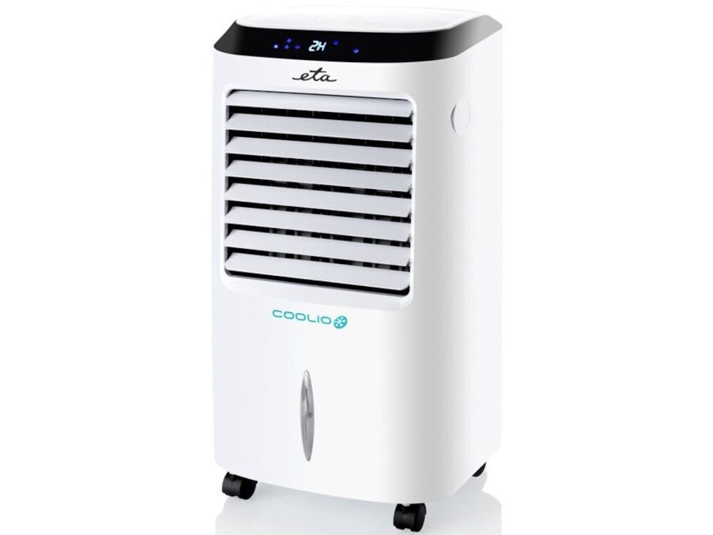 Klimator ETA Coolio 0568 90000 mobilna klimatyzacja klasyczny wentylator  chłodzenie nawilżenie oczyszczenie powietrza odparowywanie wody brak użycia chemikaliów nawilżanie bez chłodzenia na każdą porę roku 