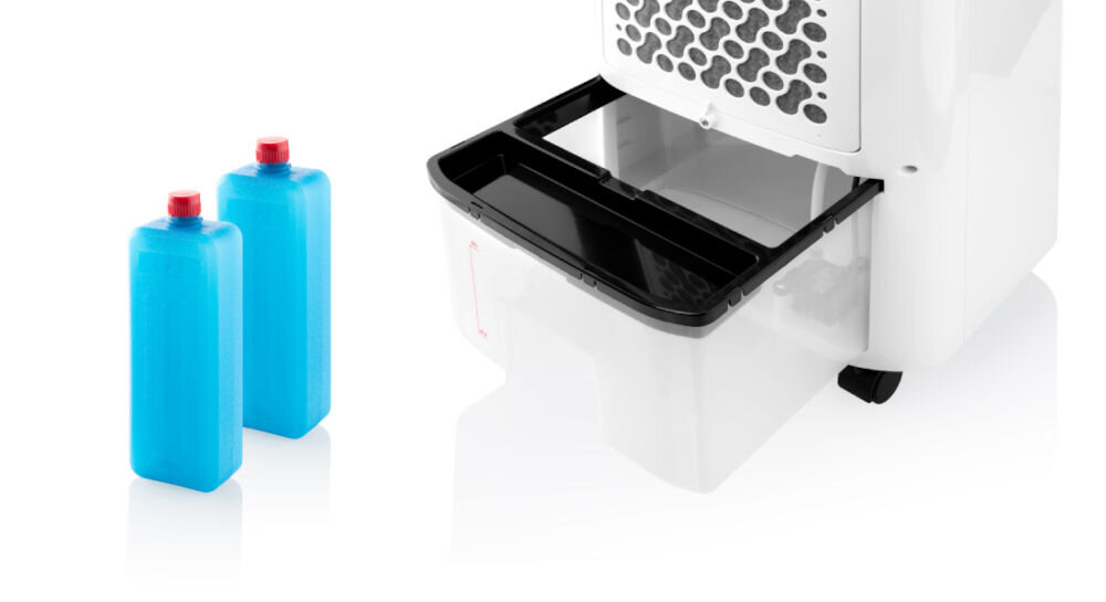 Klimator ETA Coolio 0568 90000 zbiornik na wodę o pojemności 10 l łatwe napełnianie i czyszczenie zwięksozna wygoda użytkowania możliwość dodania wkładów chłodzących bądź lodu zwiększona efektywność chłodzenia zmywalny filtr wyłapywanie zanieczyszczeń lepsza jakość powietrza zmni9ejszona częstotliwość wymiany filtrów oszczędność wygoda użytkowania   