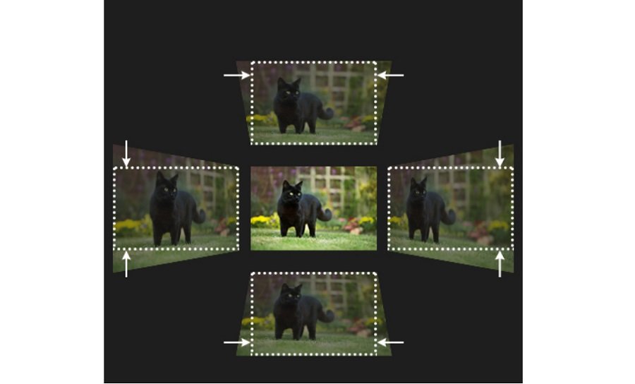 Projektor ACER P1355W korekcja zniekształceń trapezowych