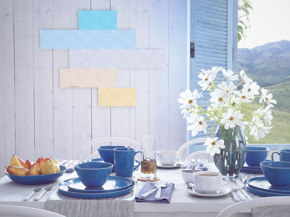 Panele świetlne NANOLEAF Canvas Smarter Kit Starter Kit (9 szt.) LayoutDetect aranżacje