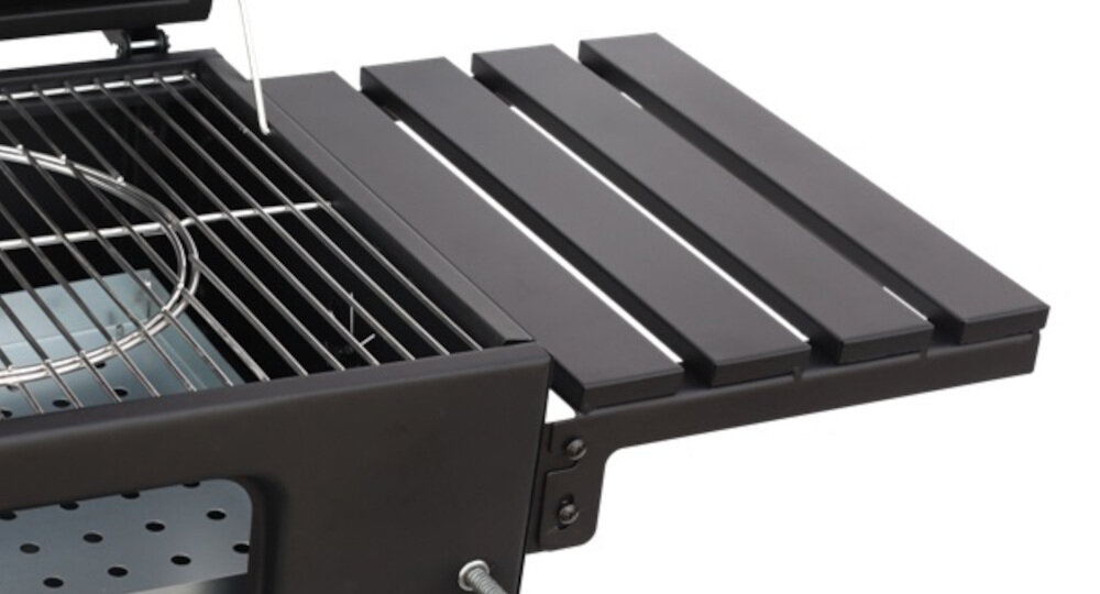 Grill węglowy LANDMANN 11529 boczna półka z metalu haczyki na przybory do grillowania