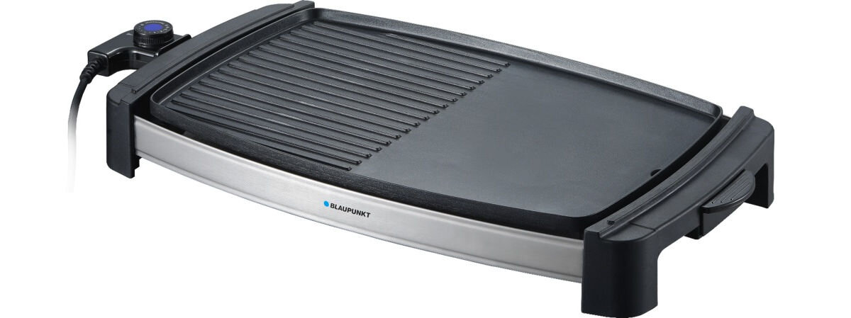 Grill elektryczny BLAUPUNKT GRT301, przewód, odłączane, precyzyjnie, składniki, na białym tle grill frontem prawo skos