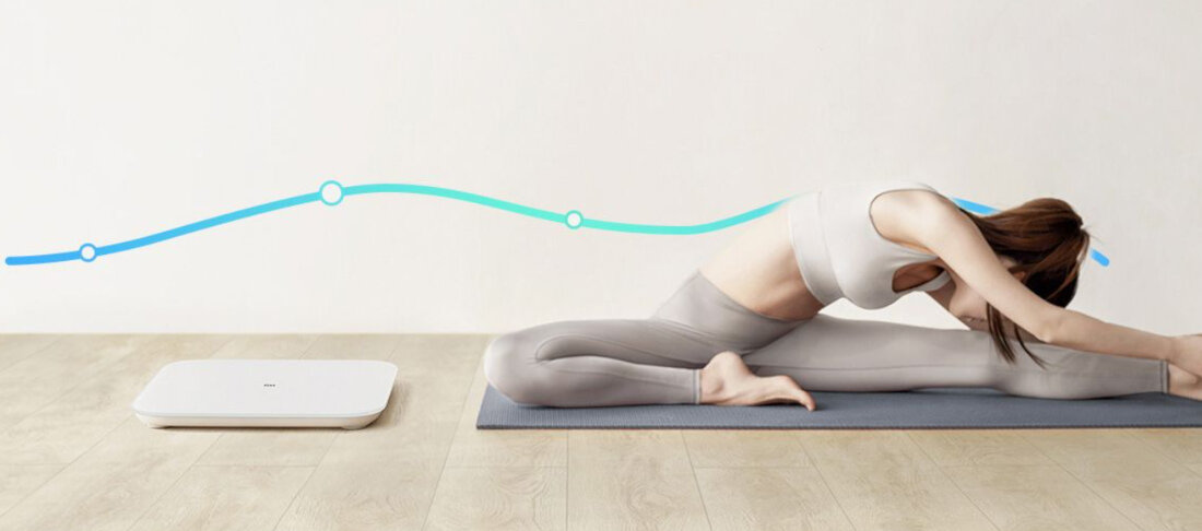 Waga XIAOMI Mi Smart Scale 2 aplikacja Mi zapisywanie w chmruze kontrolowanie uzytkowanie wykresy