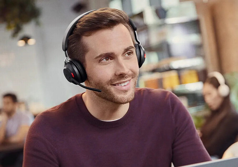 Słuchawki JABRA Evolve 2 65 MS Stereo jakosc dzwiek potezny glosnik