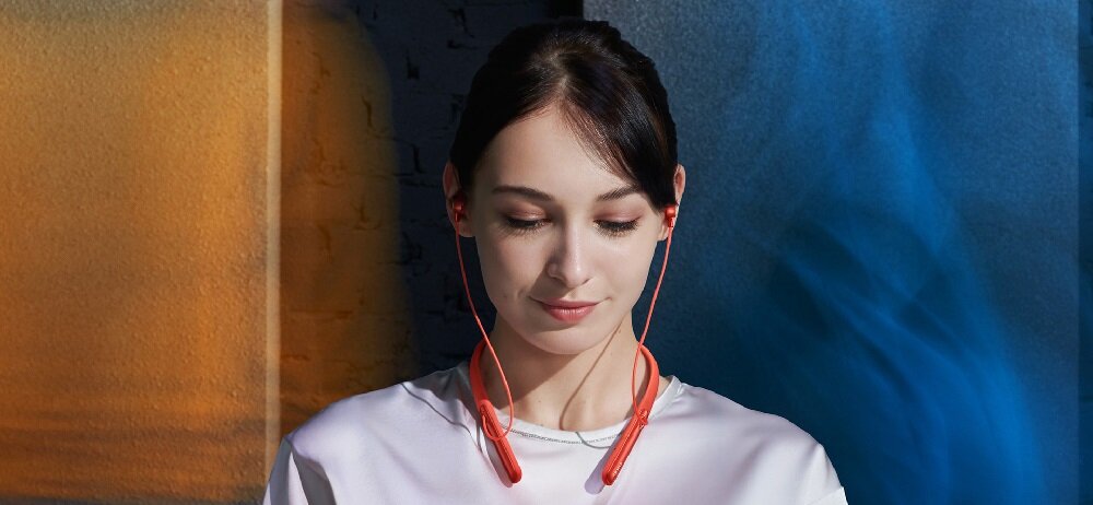 Słuchawki dokanałowe OPPO Enco Q1 Pomaranczowy opaska na szyję