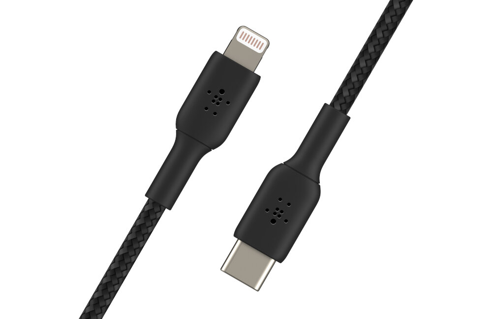 Kabel USB Typ C - Lightning BELKIN Braided czarny kolor design