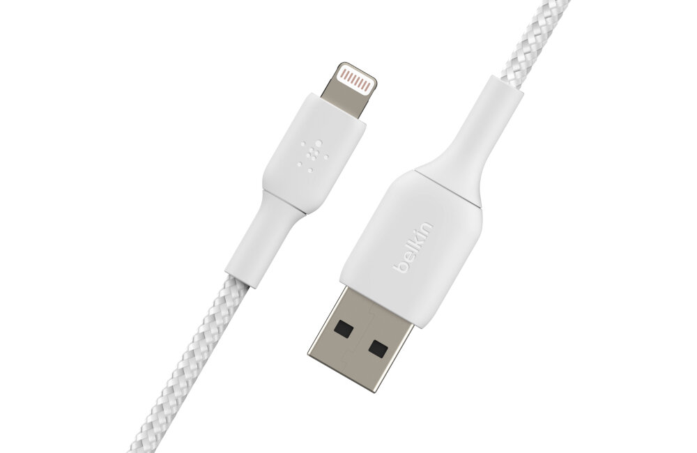 Kabel USB-C/Lightning BELKIN Braided nylon oplot zniszczenie