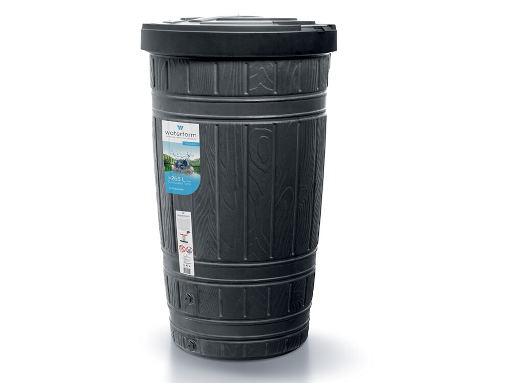 Zbiornik na deszczówkę PROSPERPLAST Woodcan IDWO265-S411 265L Czarny oszczednosc wody dbanie o srodowisko solidna konstrukcja praktyczne funkcje wygoda efektywnosc
