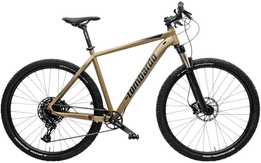 Rower górski MTB LOMBARDO Imperia 5.0 M21 Brązowo-czarny wyglad front bok