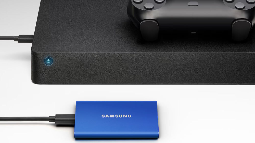 Dysk SAMSUNG Portable T7 500 GB USB 3.2 Gen. 2 SSD Niebieski oprogramowanie window mac android