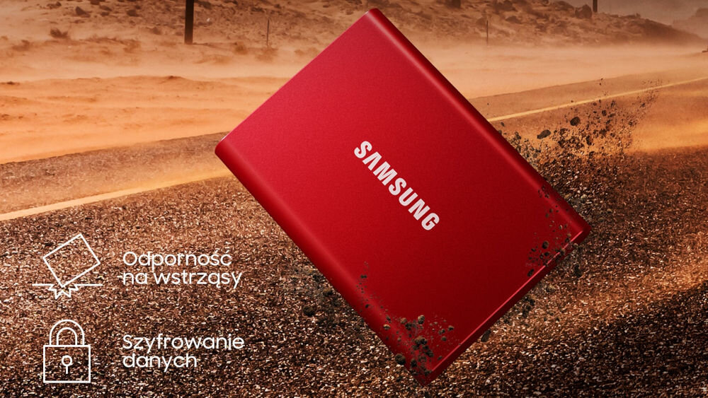Dysk SAMSUNG Portable T7 1 TB USB 3.2 Gen. 2 SSD Szary szyfrowanie metalowa obudowa
