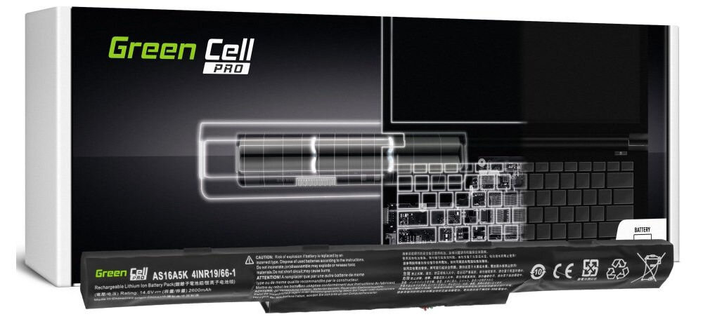 Bateria do laptopa GREENCELL AS16A5K 2600 mAh akumulator zastępuje baterie AS16A5K, AS16A7K, AS16A8K zgodność z oryginalnymi akumulatorami