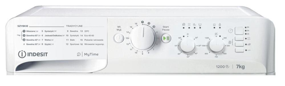 INDESIT MTWC71252WPL pralka wskaźniki led łatwa intuicyjna obsługa kontrola parametry