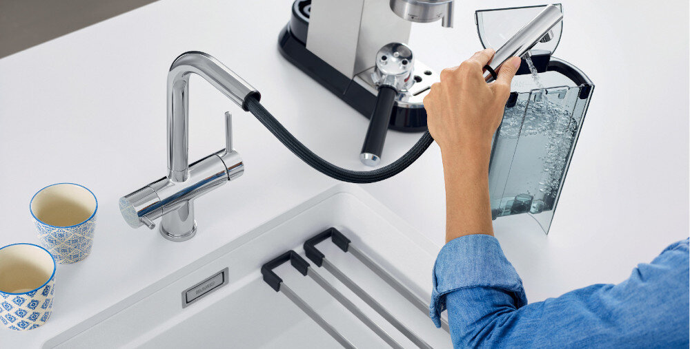 BATERIA BLANCO FONTAS-S II 525200 ANTRACYT regulacja strumienia mniej kamienia zintegrowana wylewka