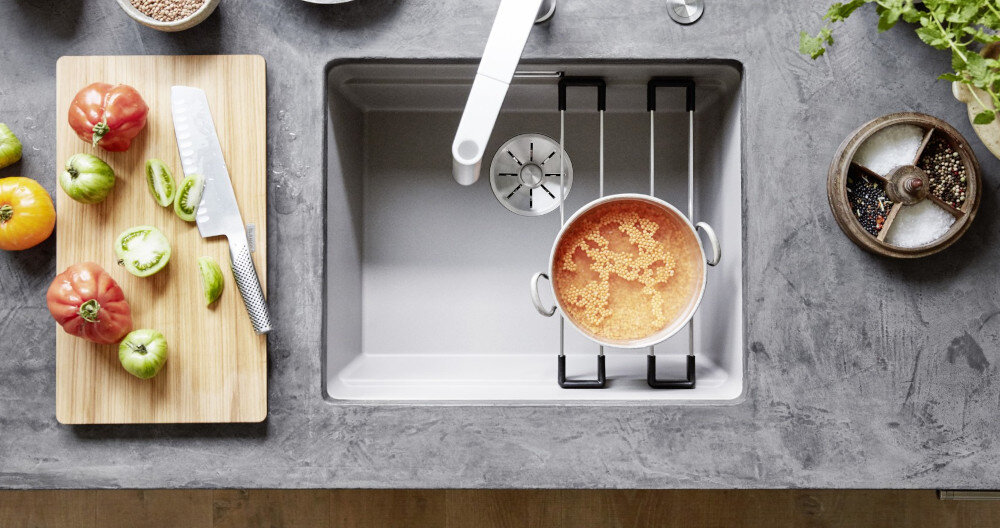 ZLEWOZMYWAK BLANCO ETAGON 700-U 525171 wykorzystanie przestrzeni nakładane szyny ETAGON stal szlachetna przestrzeń robocza