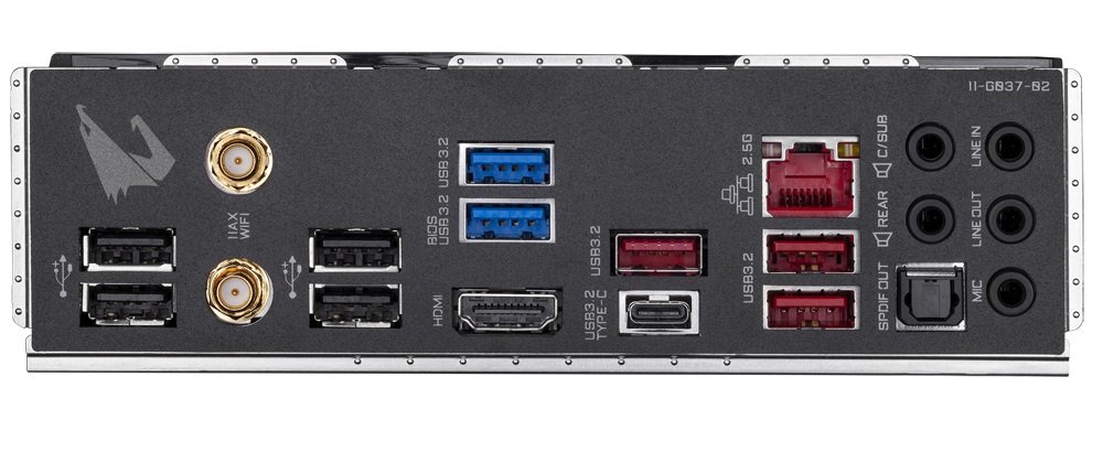 Płyta główna GIGABYTE Z490 Aorus Ultra złącza HDMI USB usb 3.2 gen2