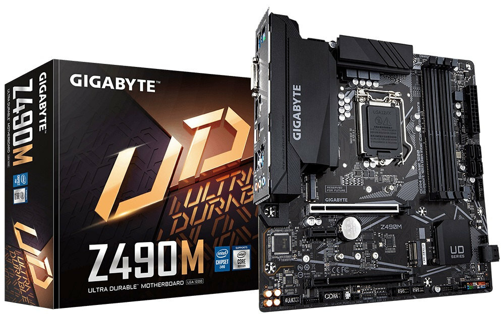 Płyta główna GIGABYTE Z490 M - wyglad ogolny opakowanie dobra jakosc chipset Z490