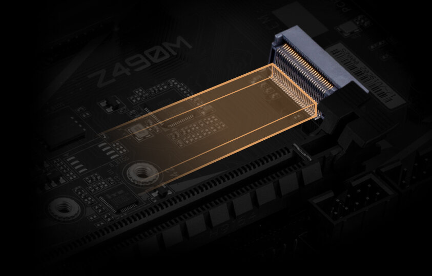 Płyta główna GIGABYTE Z490 M - złącze M. 2 montaż szybkich dysków SSD