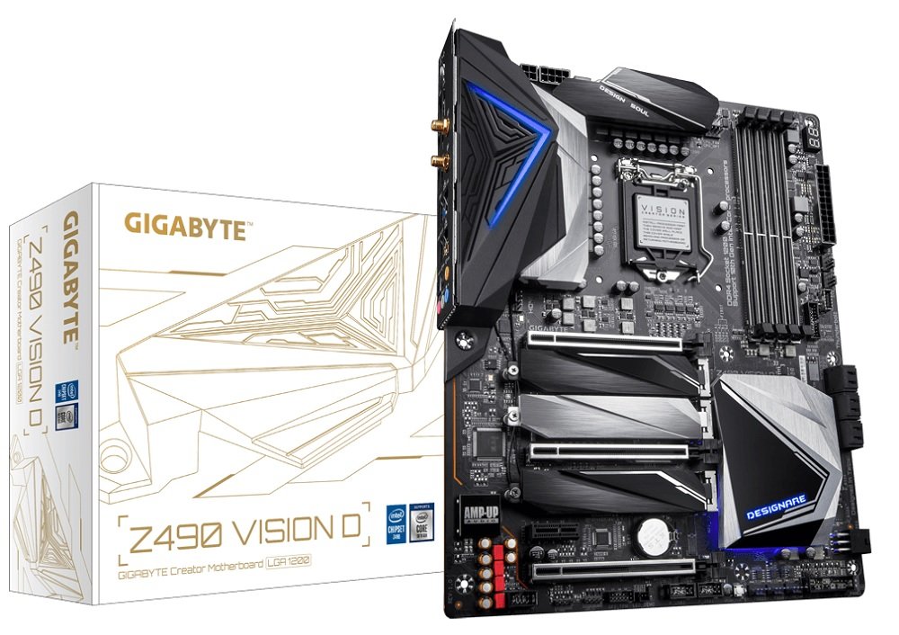 Płyta główna GIGABYTE Z490 VISION D SSd złącza M.2 pamięc Intel Optane