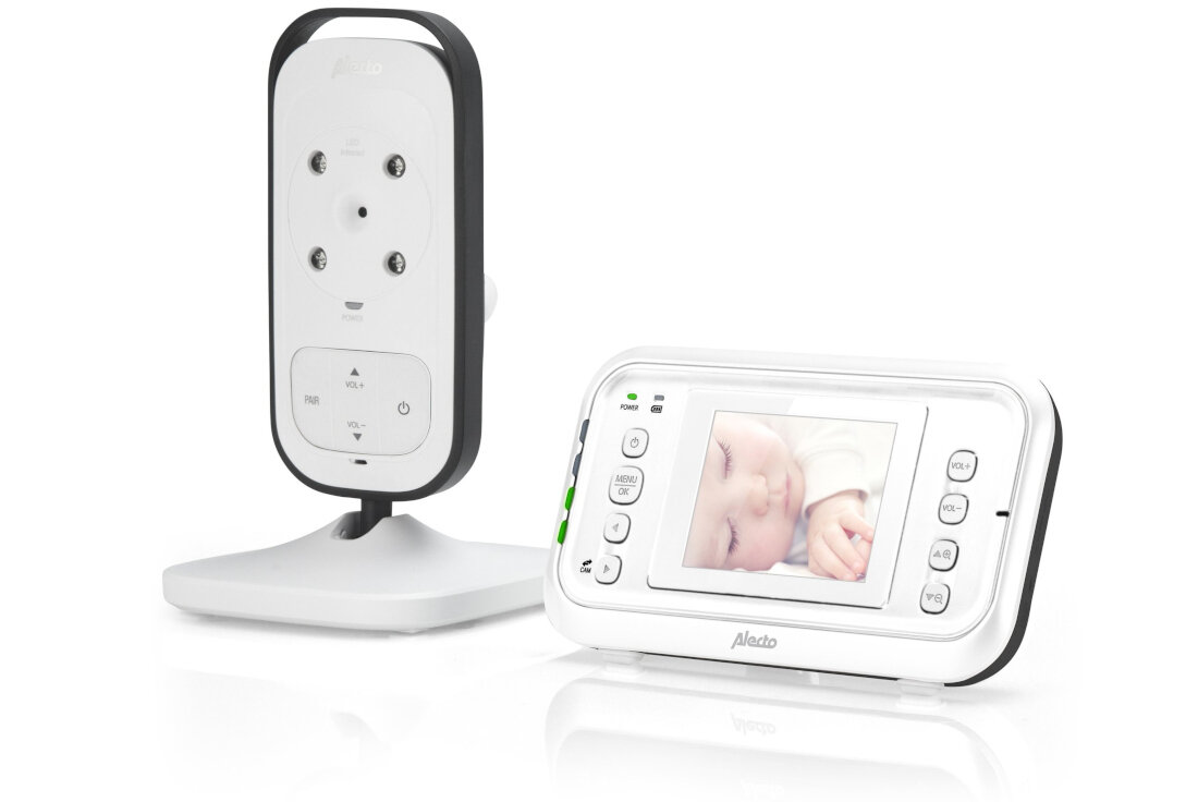 Niania elektroniczna ALECTO DVM-73 sieciowo-akumulatorowe zasilanie wskaznik naladowania baterii sygnalizator wlaczonego zasilania