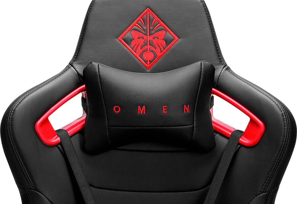 Fotel HP Omen Citadel 6KY97AA Czarno-czerwony wygląd kolor styl
