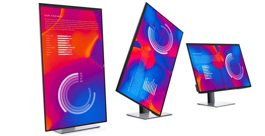 Monitor DELL U2721DE - Pełna regulacja podstawy Funkcja Pivot
