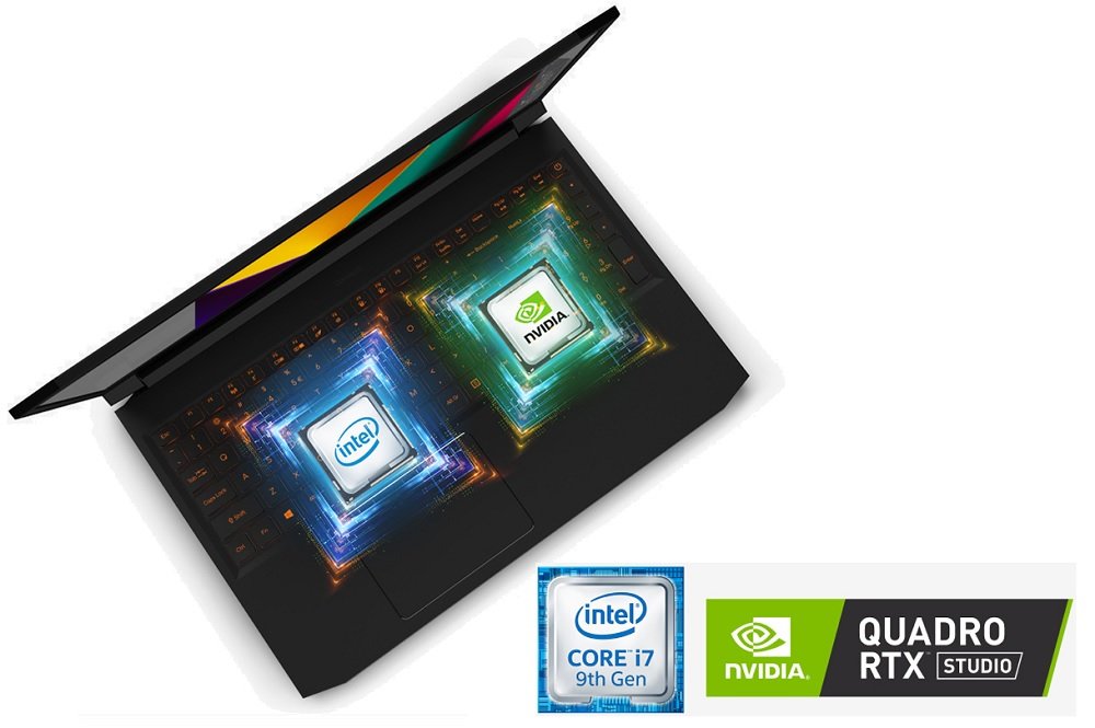 Laptop Acer ConceptD 5 Pro wydajność Intel Core i7-9750H NVIDIA Quadro T1000 Pamięć RAM 32GB Dysk SSD Raid 0