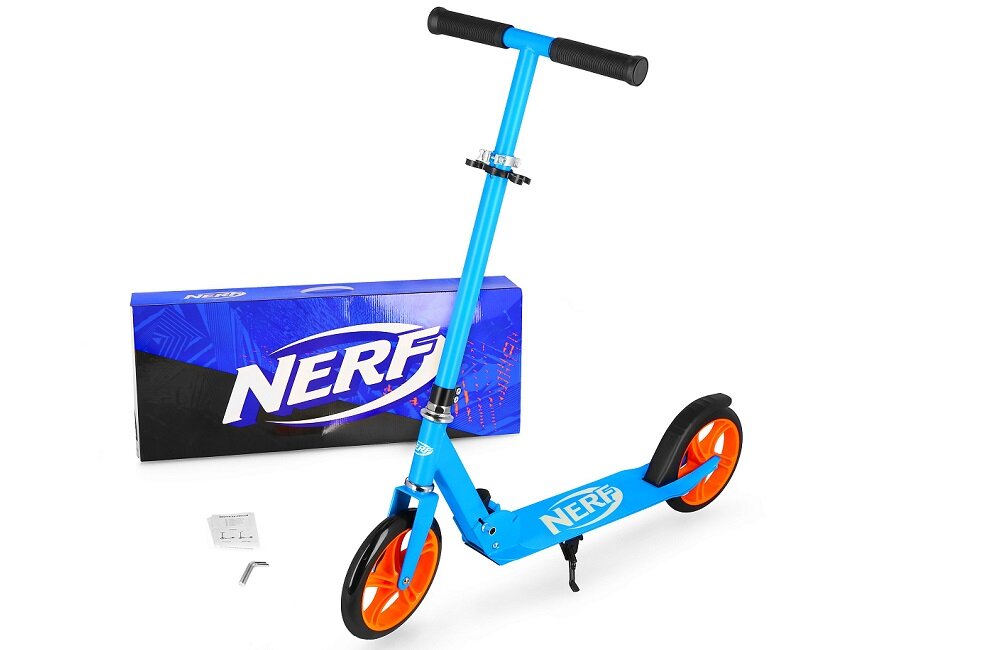 Hulajnoga dla dzieci SPOKEY Nerf Hasbro Noise Niebiesko pomarańczowy Bezpieczny transport 