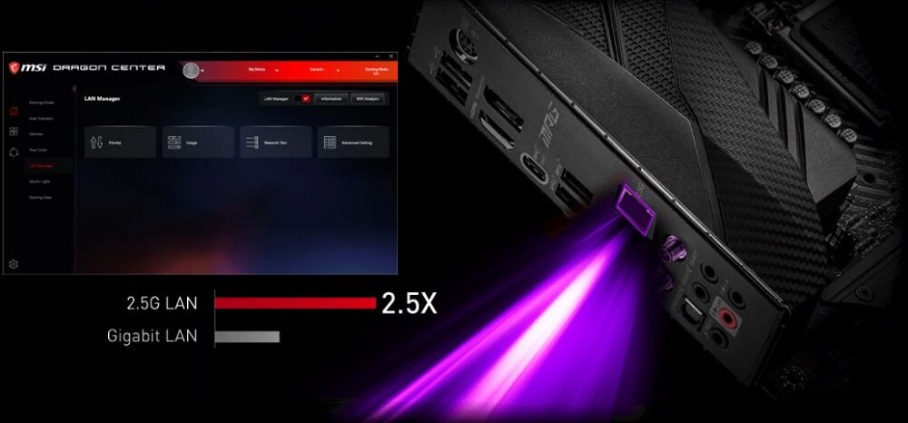 Płyta główna MSI MPG Z490 Gaming Carbon Wi-Fi - polaczenie sieciowe