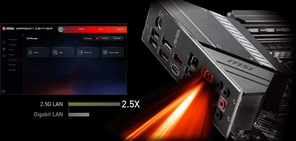 Płyta główna MSI Mag Z490 Tomahawk - polaczenie sieciowe