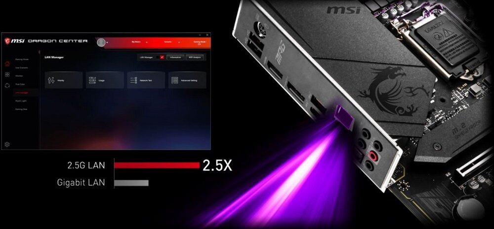Płyta główna MSI MPG Z490 Gaming Plus - polaczenie sieciowe