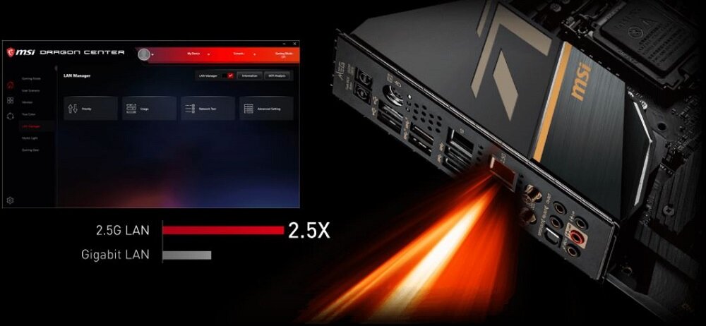 Płyta główna MSI Meg Z490 ACE - polaczenie sieciowe