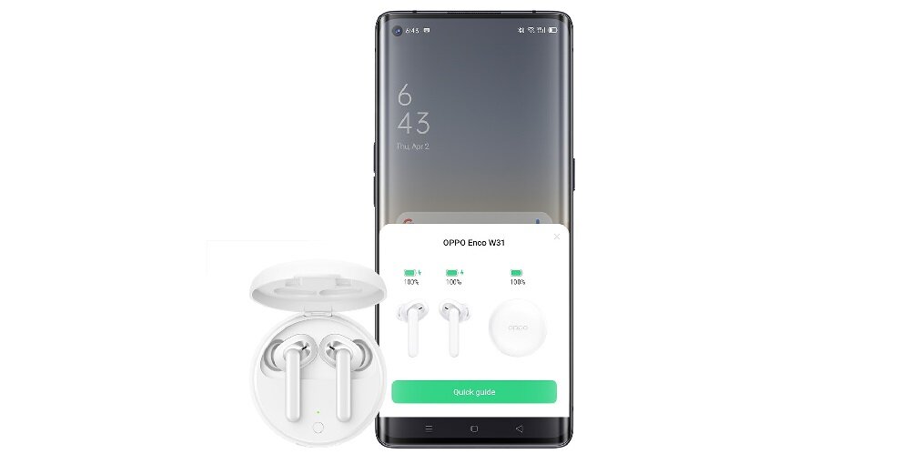Słuchawki dokanałowe OPPO Enco W31 Biały smartfon
