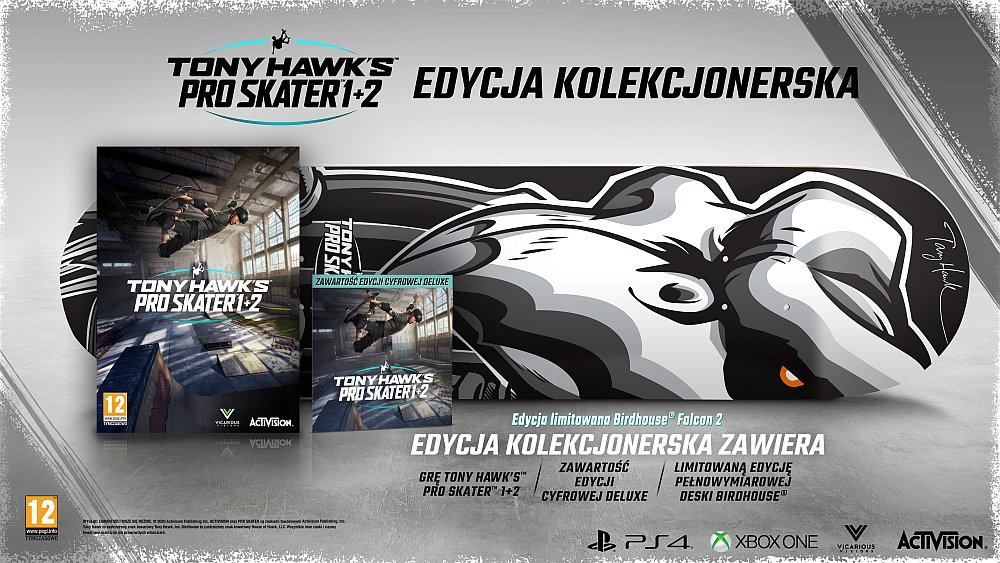 gry PC ps4 xbox 2019 2020 komputerowe na komputer najlepsze Tony Hawk-s Pro Skater 1+2 zawartosc edycja kolekcjonerska 